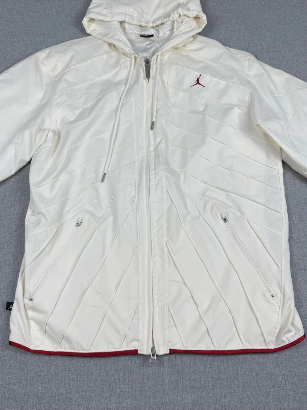 Jordan White Hooded Windbreaker Jacket Men’s M Y2K Jumpman Streetwear